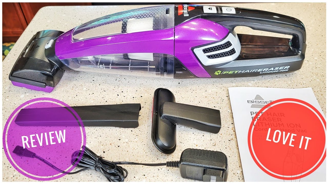 REVIEW Bissell Pet Hair Eraser Lithium Ion Cordless Hand Vacuum WORKS GREAT!